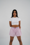 basic tshirt x contrast boxers set- front