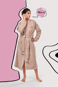 women's beige long bathrobe