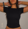 women's black basic tshirt