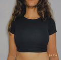 women's black crop top for lounge wear