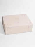 White box with floral patterns on a white background