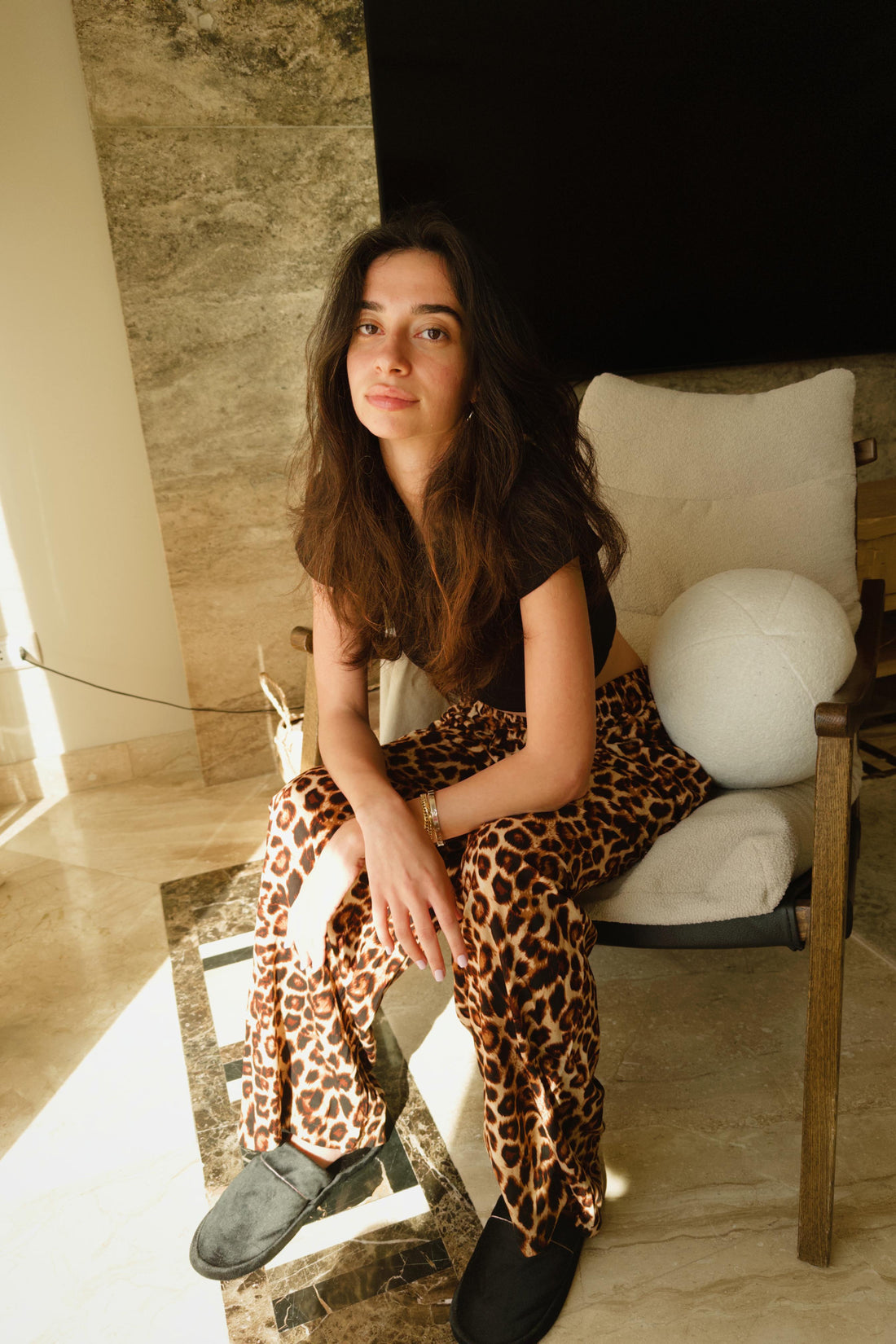 The Cheetah Set, a stylish two-piece loungewear outfit with a bold cheetah print