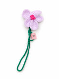 Crocheted flower-shaped keychain
