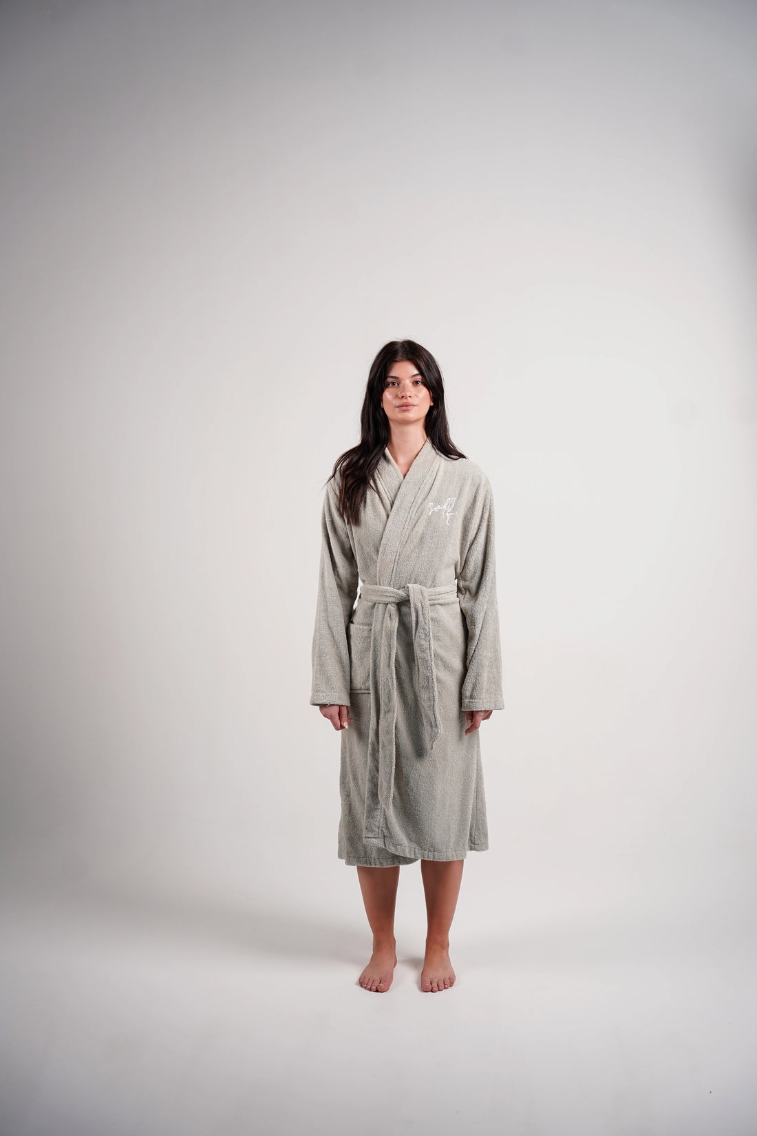 women's sage long bathrobe