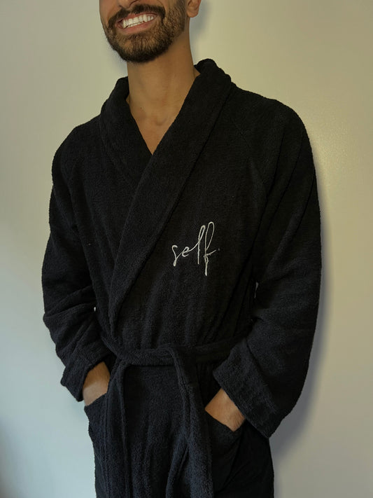 men black bathrobe