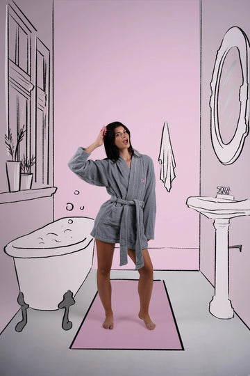 self mini bluish grey bathrobe