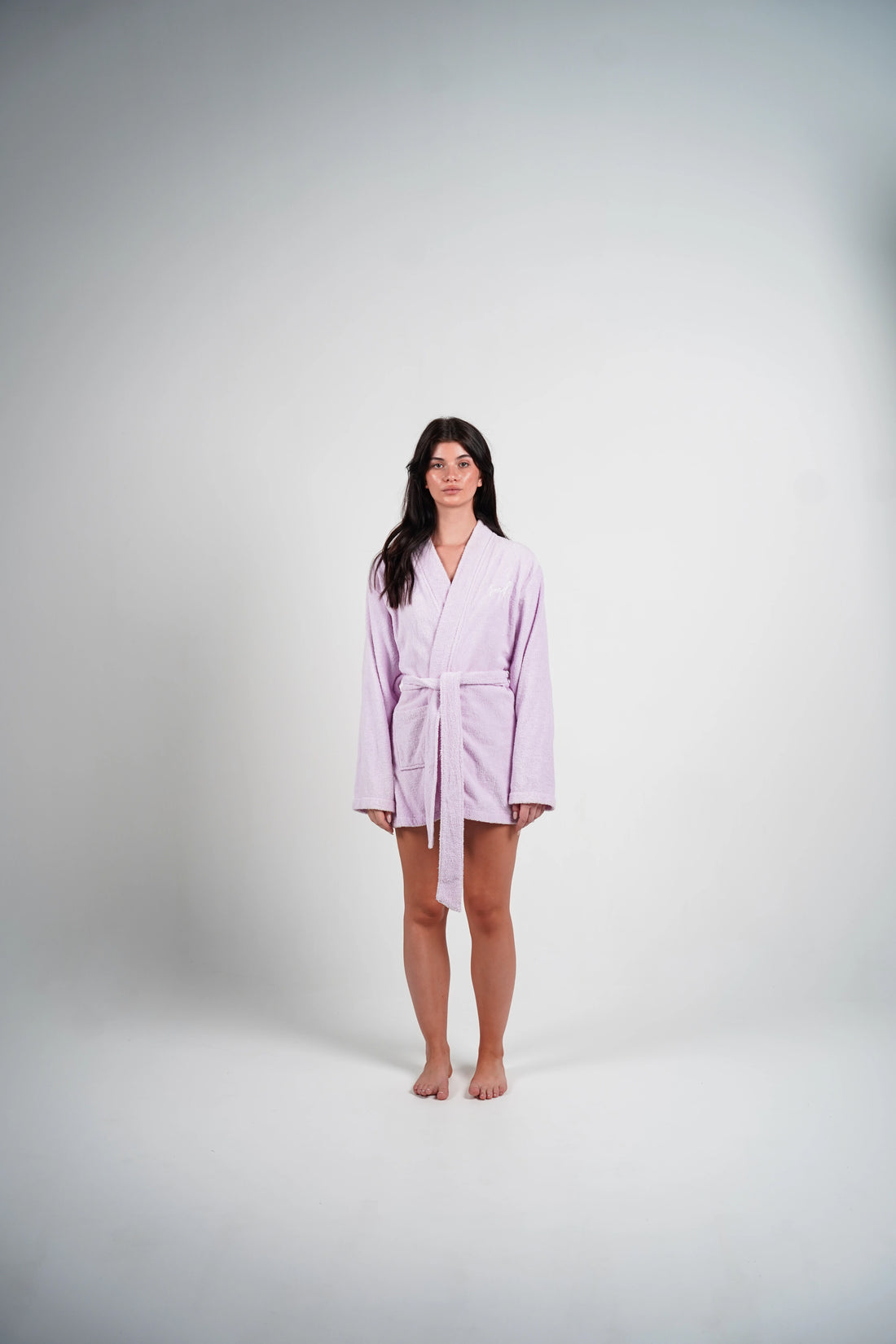 women's mini lilac bathrobe