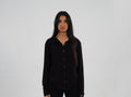 women's black pajama shirt