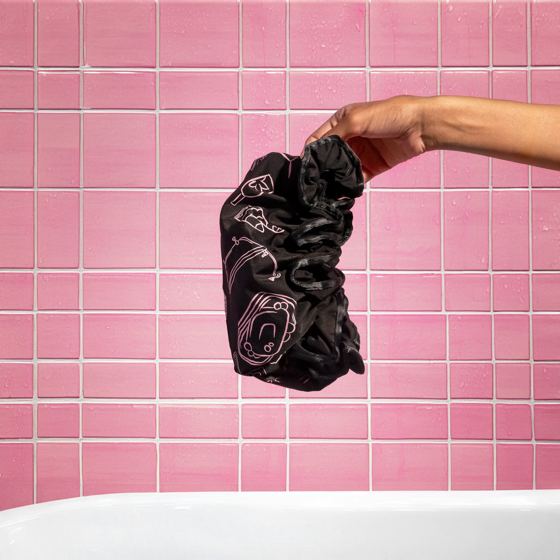 women's pink shower cap