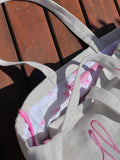 tote bag pink and beige