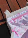 self tote bag - pink zipper