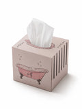 Tissue box with a bathtub design on a white background