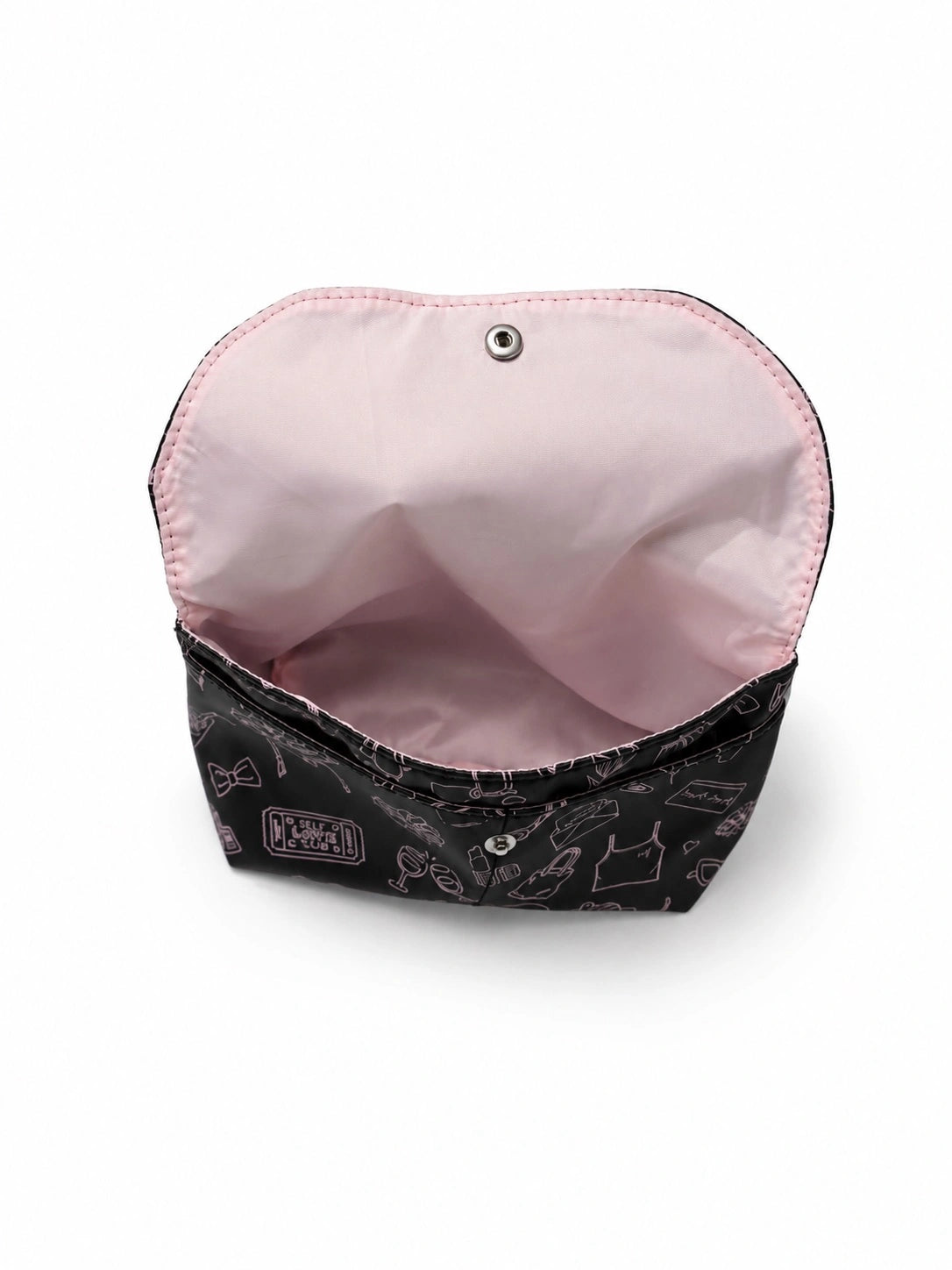 Small bag with pink interior on a white background