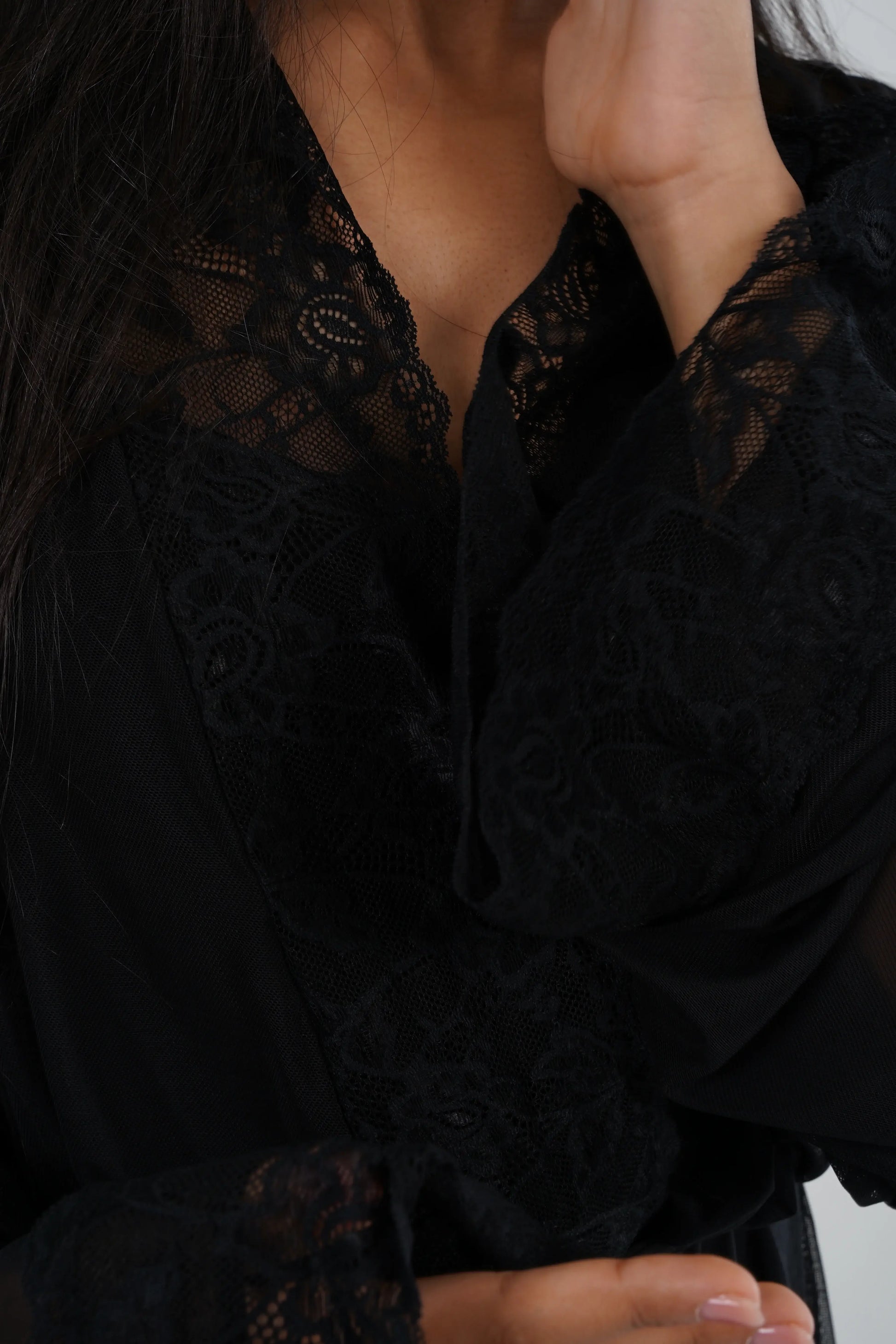 The Black Tulle Robe – A statement robe that elevates your style with elegance and a touch of mystery.