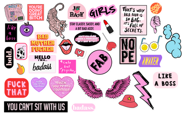 the "badass" sticker sheet