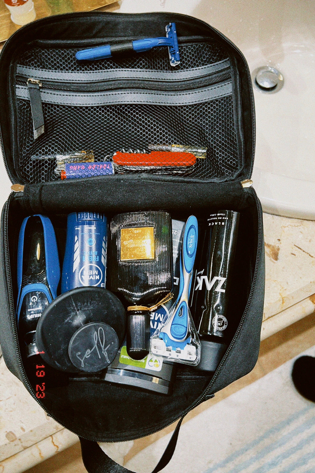 men routine essentials bag